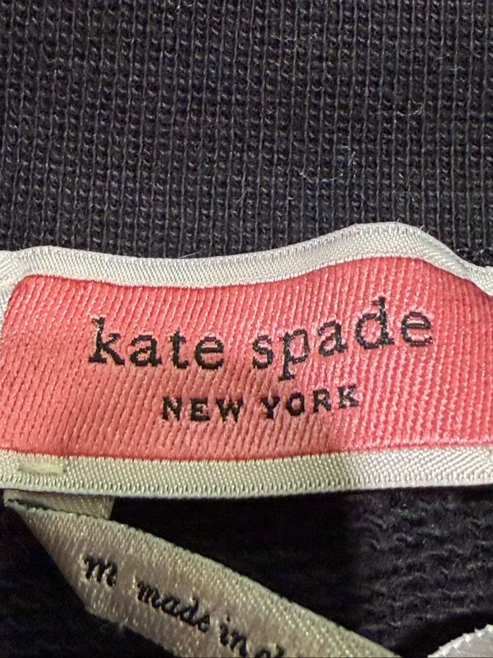 Kate Spade, New York flower sweatshirt, black with metallic silver flowers in si